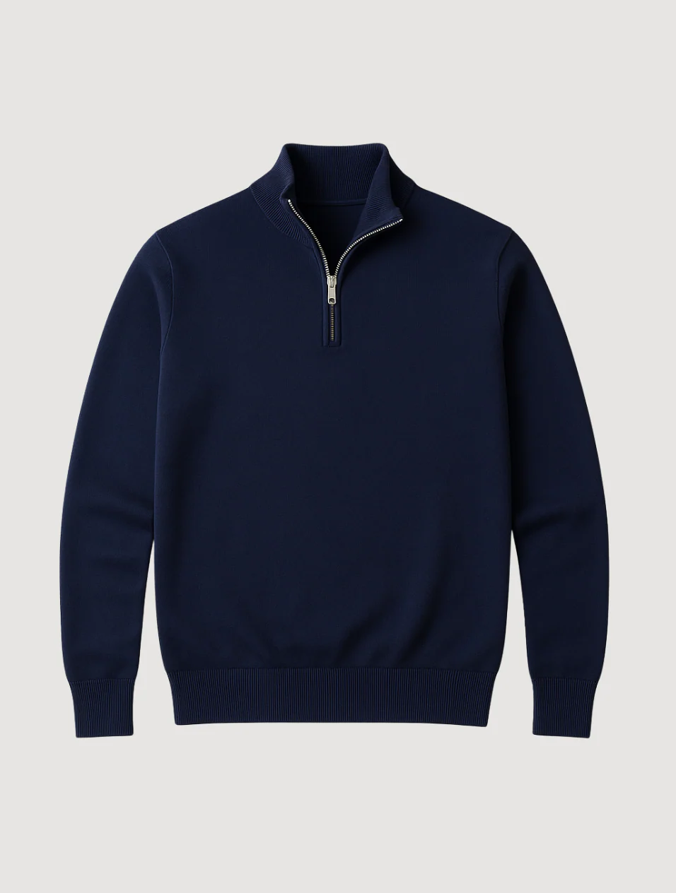 Men's Navy Blue Half-Zip Sweater