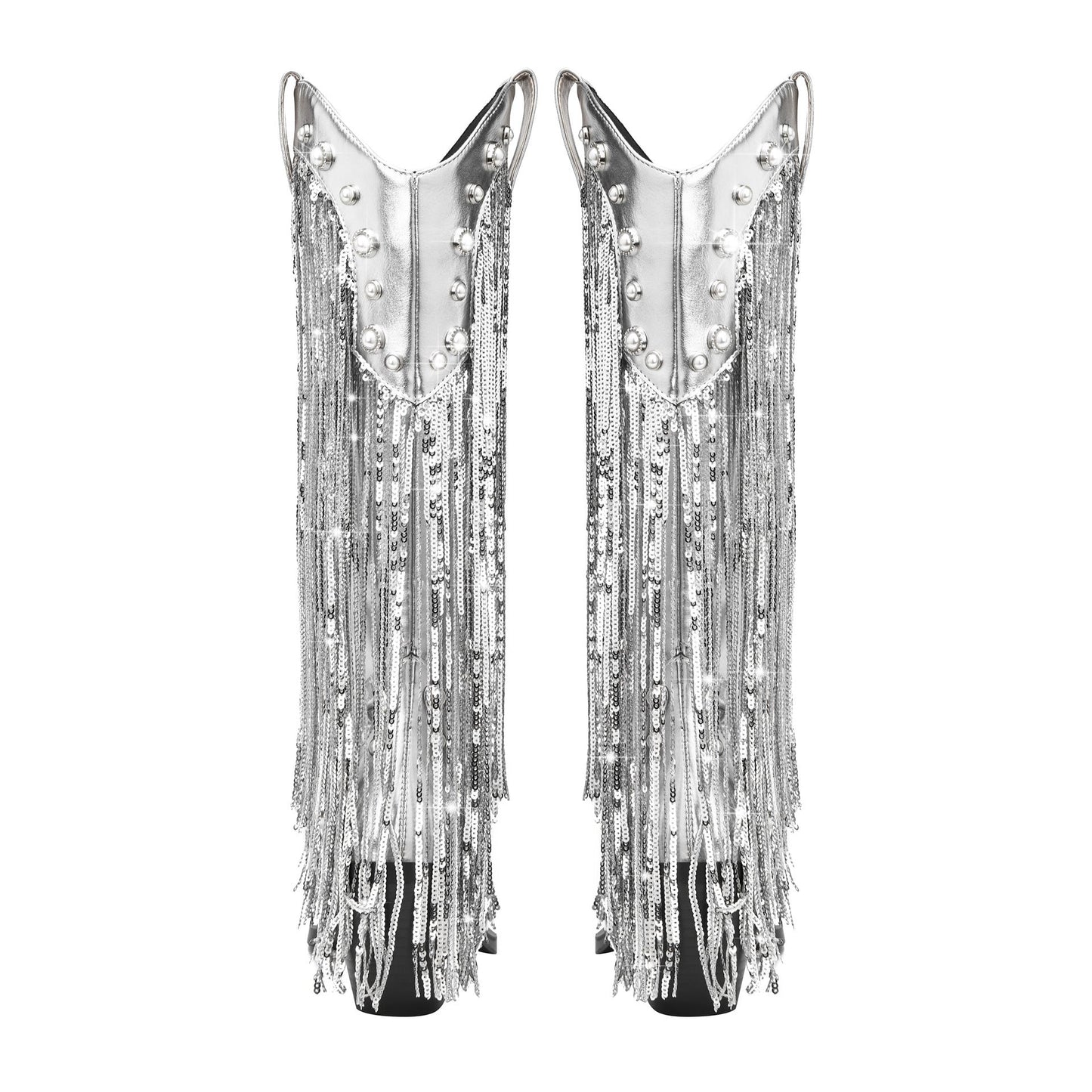 Image of Jade | Women's Knee High Fringe Cowboy Boots