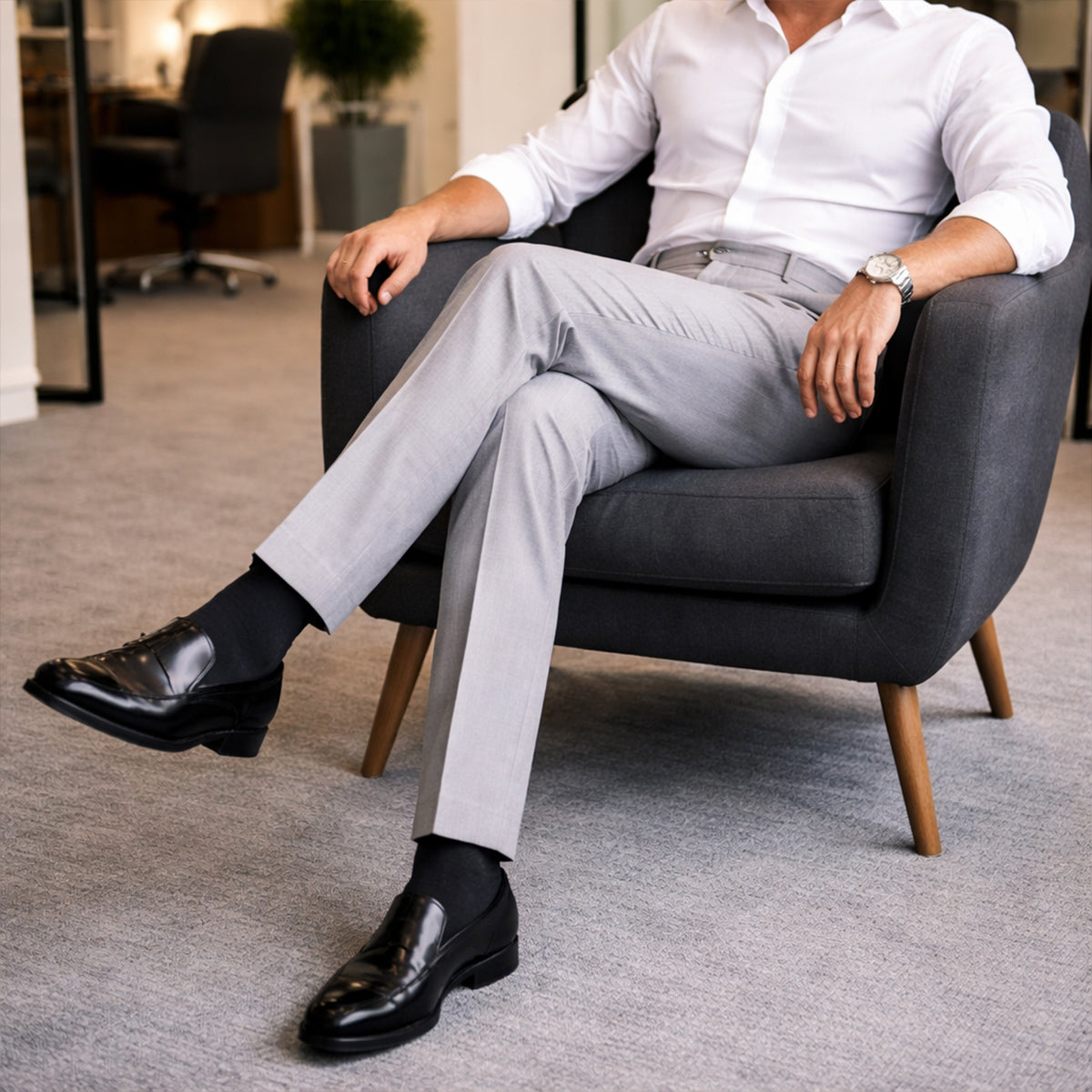 Men's Tailored Pleated Pants Classic Wool