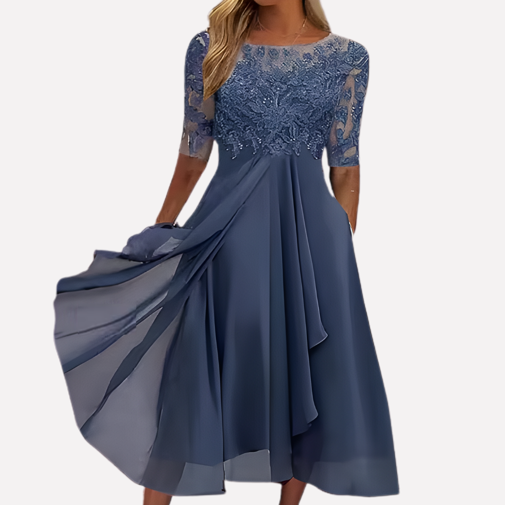 Lori Women's Lace Midi A-Line Dress