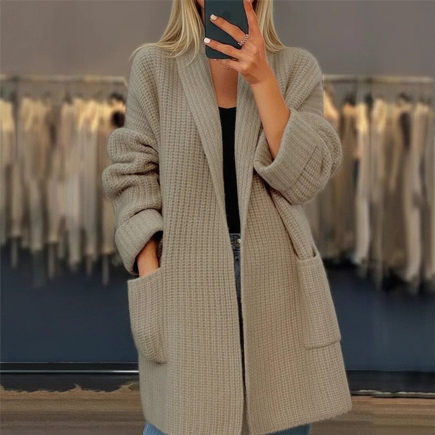 Women's Open Front Oversized Cardigan Sweater