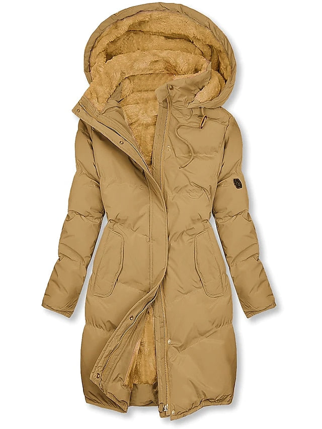 Women's Long Fleece-Lined Winter Jacket