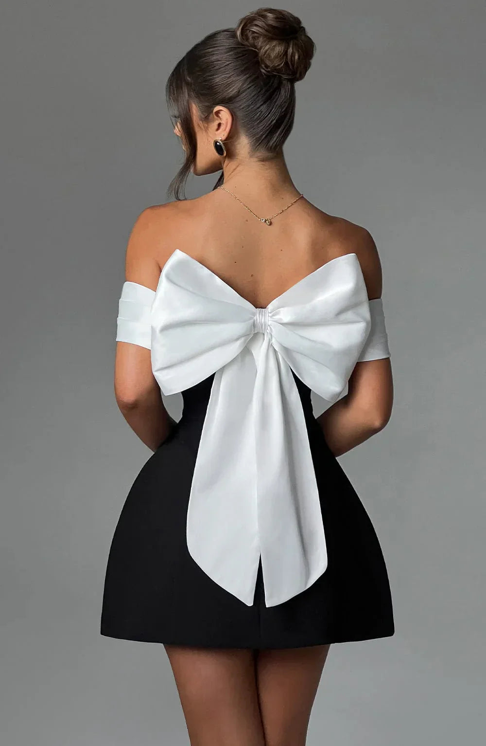 Image of Rowan | Women's Off-the-Shoulder Fit and Flare Mini Dress