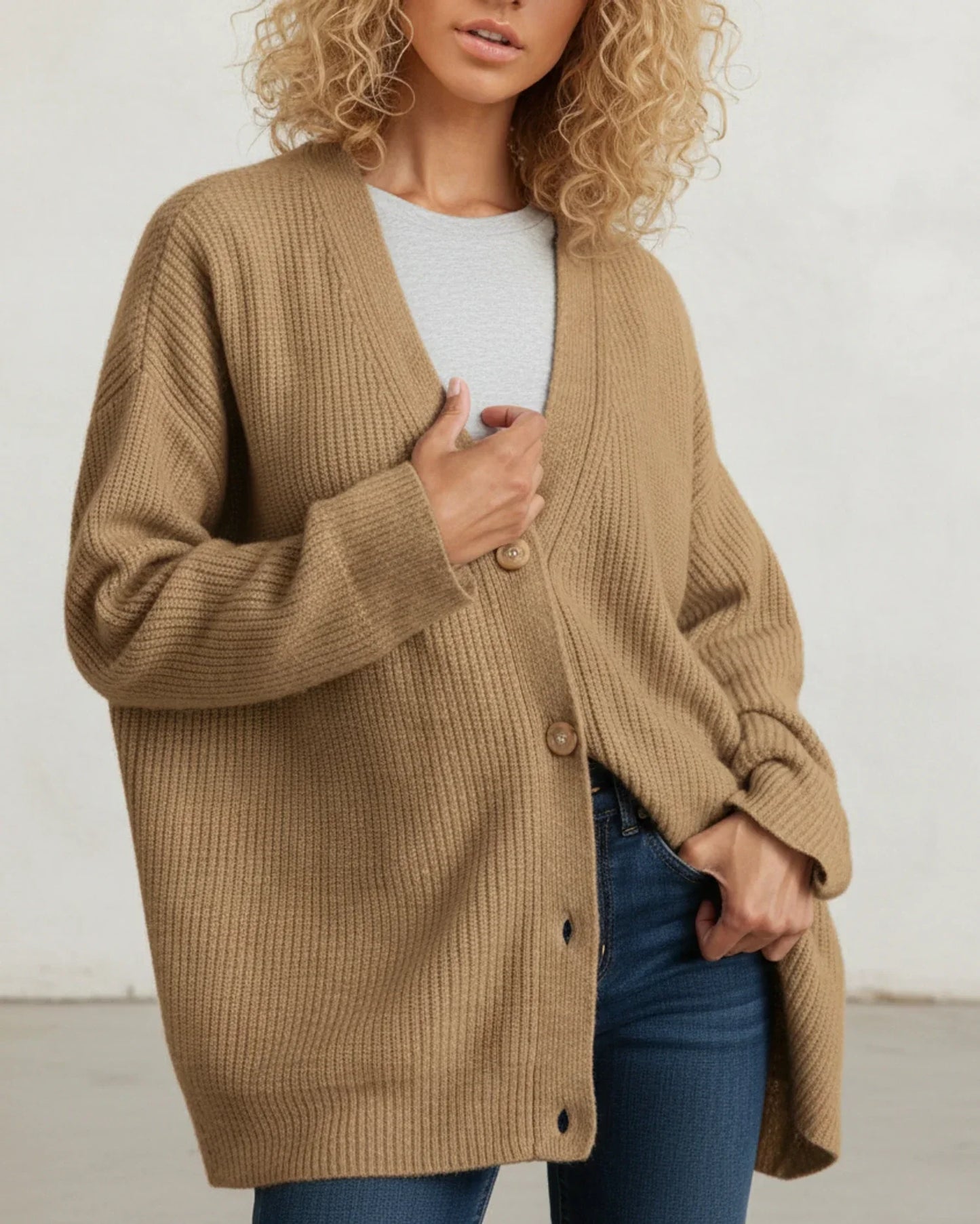 Hannah | Women's Relaxed Fit Spring Cardigan with Buttons