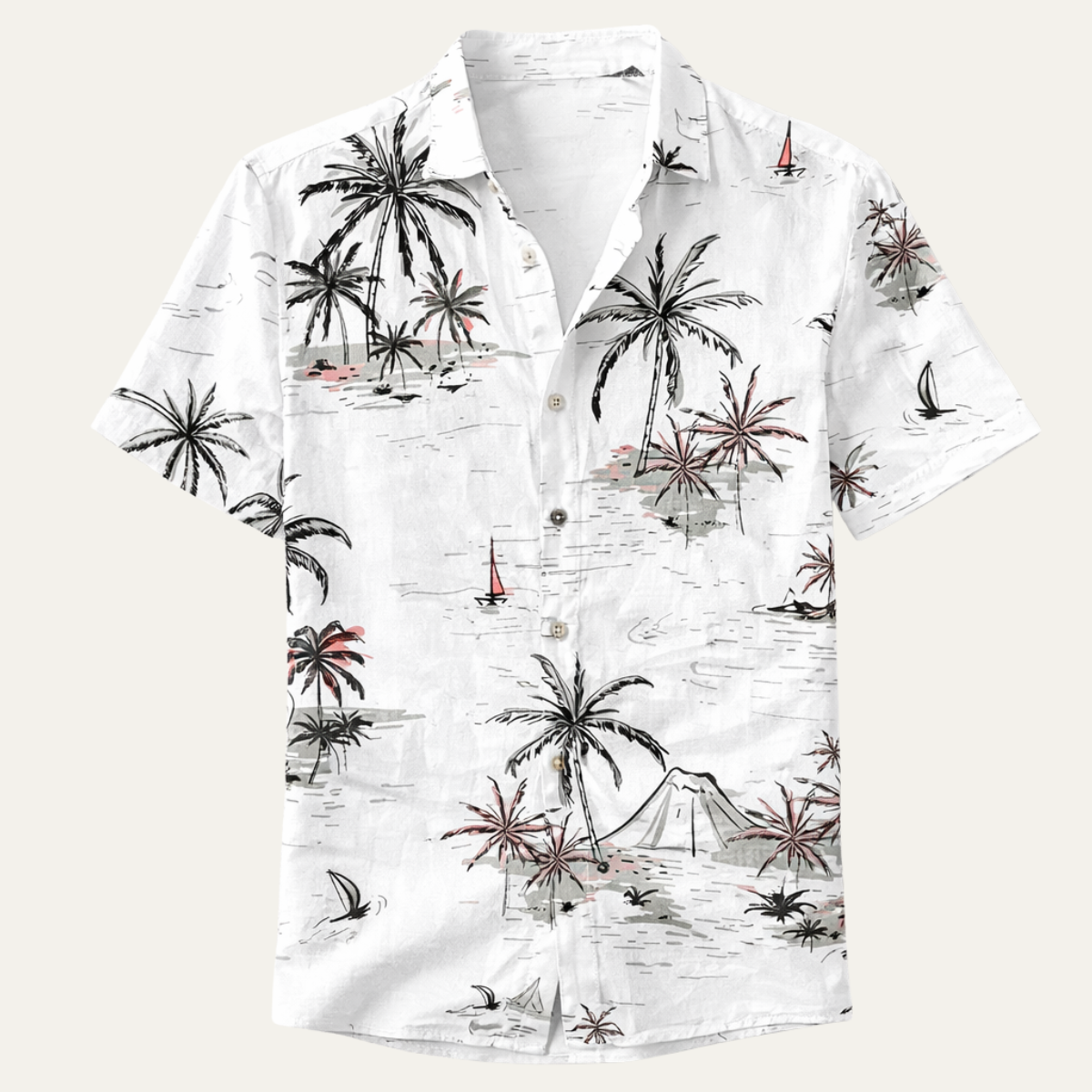 Men's Hawaiian Shirt Tropical Print Coconut Design - Fashinoza