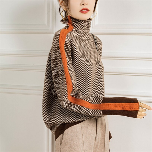 Women’s Knitted Sweater – Cozy Turtleneck Pullover