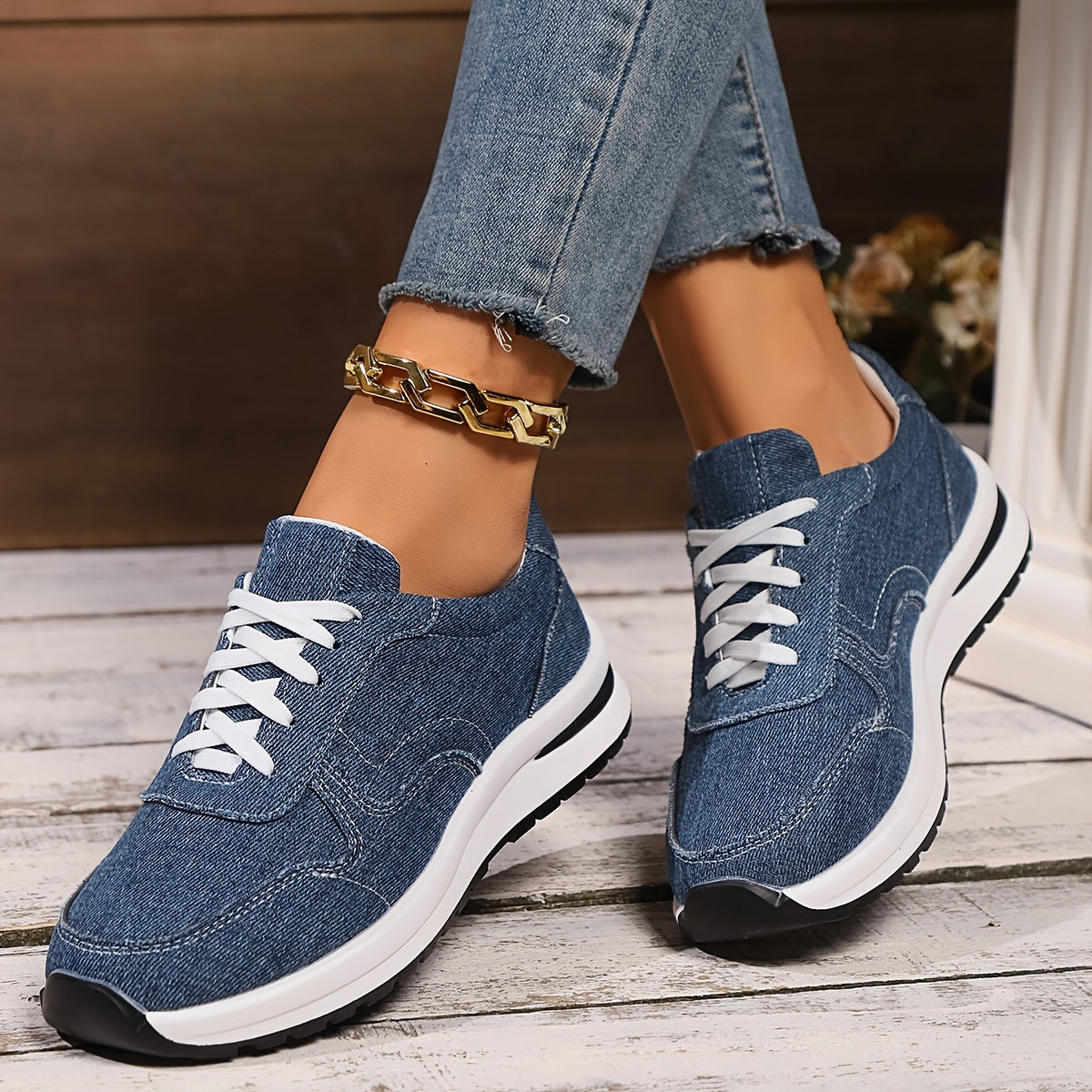 Women's Orthopedic Sneakers Denim Blue