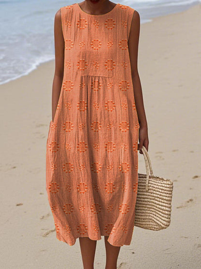 Women's Round Neck Textured Dress