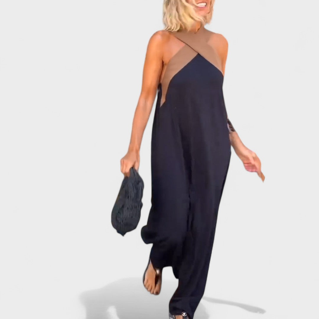 Women's Maxi Dress Cross Neck Casual Fit