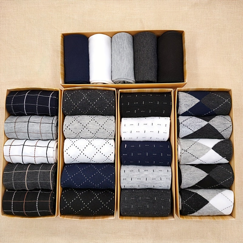 Men's Classic Pattern Socks Comfortable Fit - Fashinoza