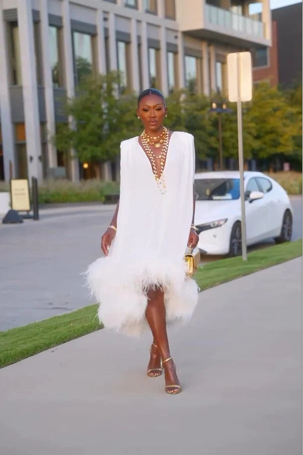 Women's Feather Midi Dress