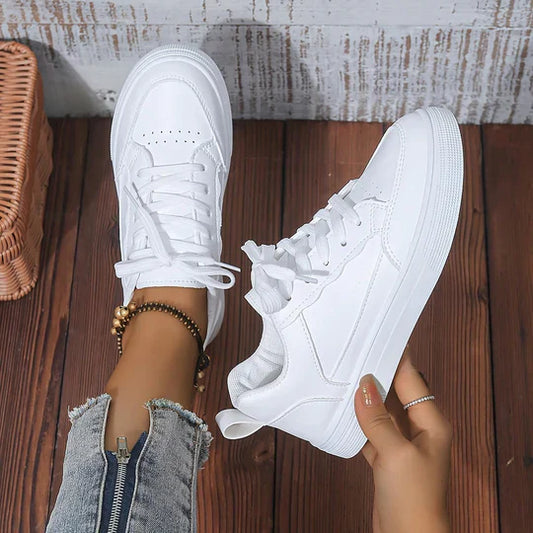 Women's White Sneakers - Fashinoza