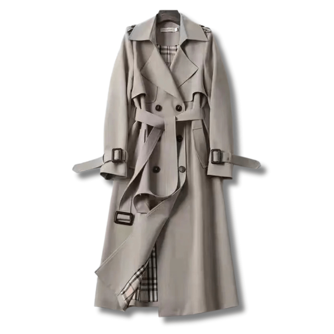 Women's Double-Breasted Trench Coat Classic Waterproof