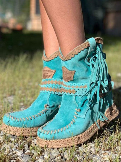 Fringe Moccasin-Style Boots