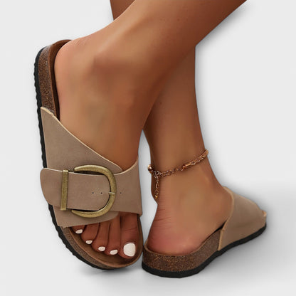 Women's Buckle Slide Sandals Open Toe