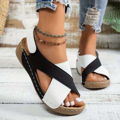 Women's Platform Wedge Sandals Cushioned Olive