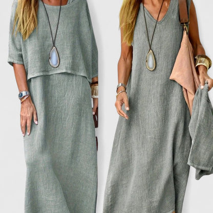 Women's Maxi Dress Set Cotton Two Piece