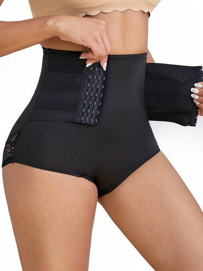 Women's High Waist Shapewear Brief Hook Closure