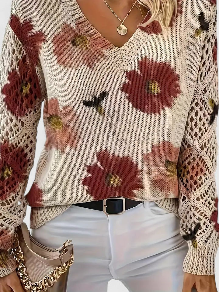 Women's Floral Pattern Sweater