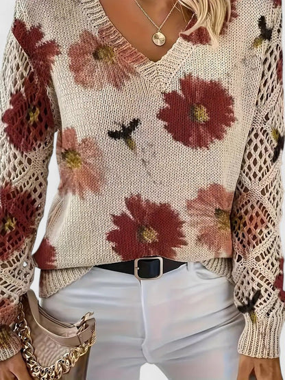 Women's Floral Pattern Sweater