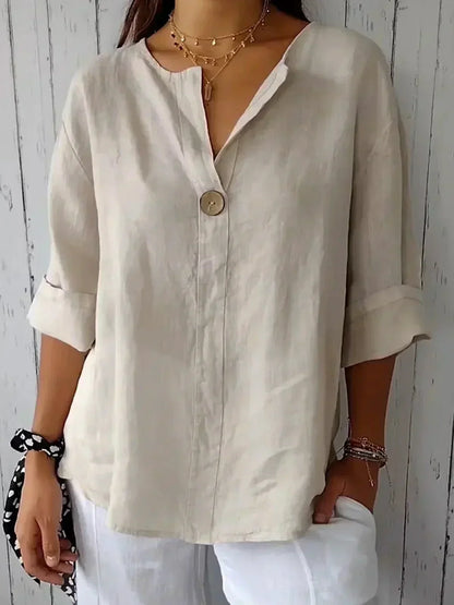 Women's V-Neck Casual Blouse - Fashinoza