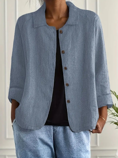 Women's Button Front Collared Blouse