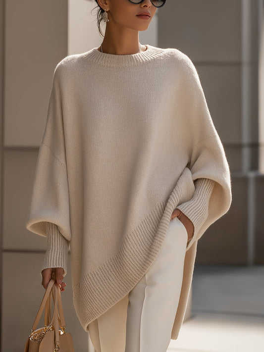 Women's Oversized Poncho Sweater - Fashinoza