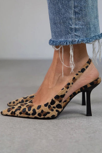 Leopard Slingback Heel Pumps