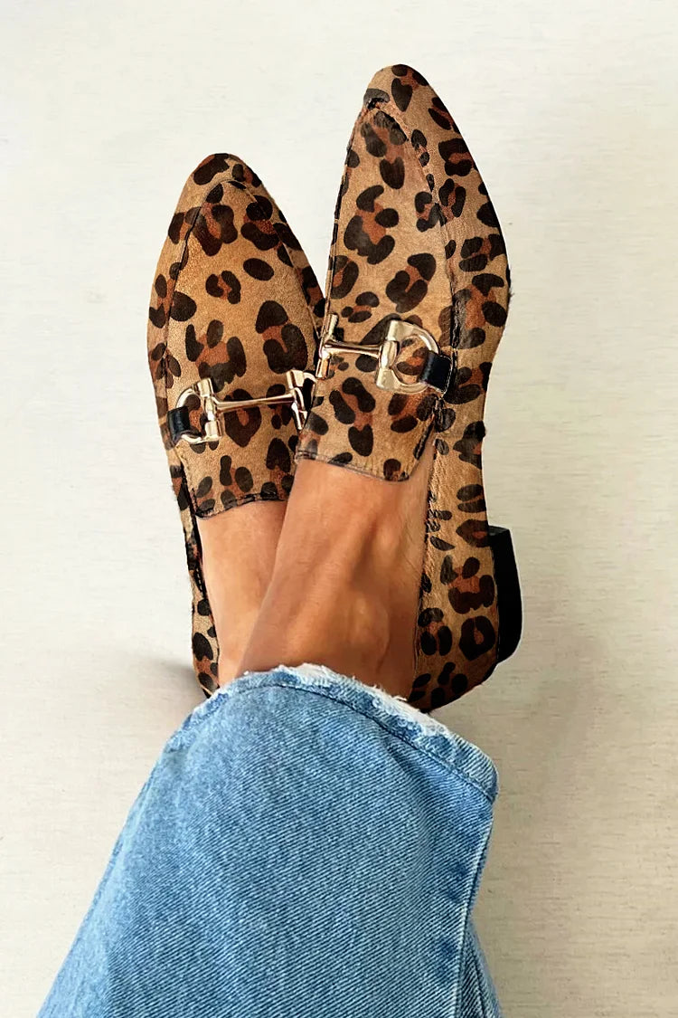 Women's Metallic Detail Loafers - 
Fashinoza
