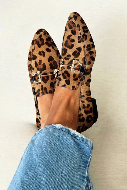 Women's Metallic Detail Loafers - 
Fashinoza