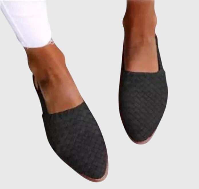 Evelyn | Womens Woven Slip On Flat Shoes