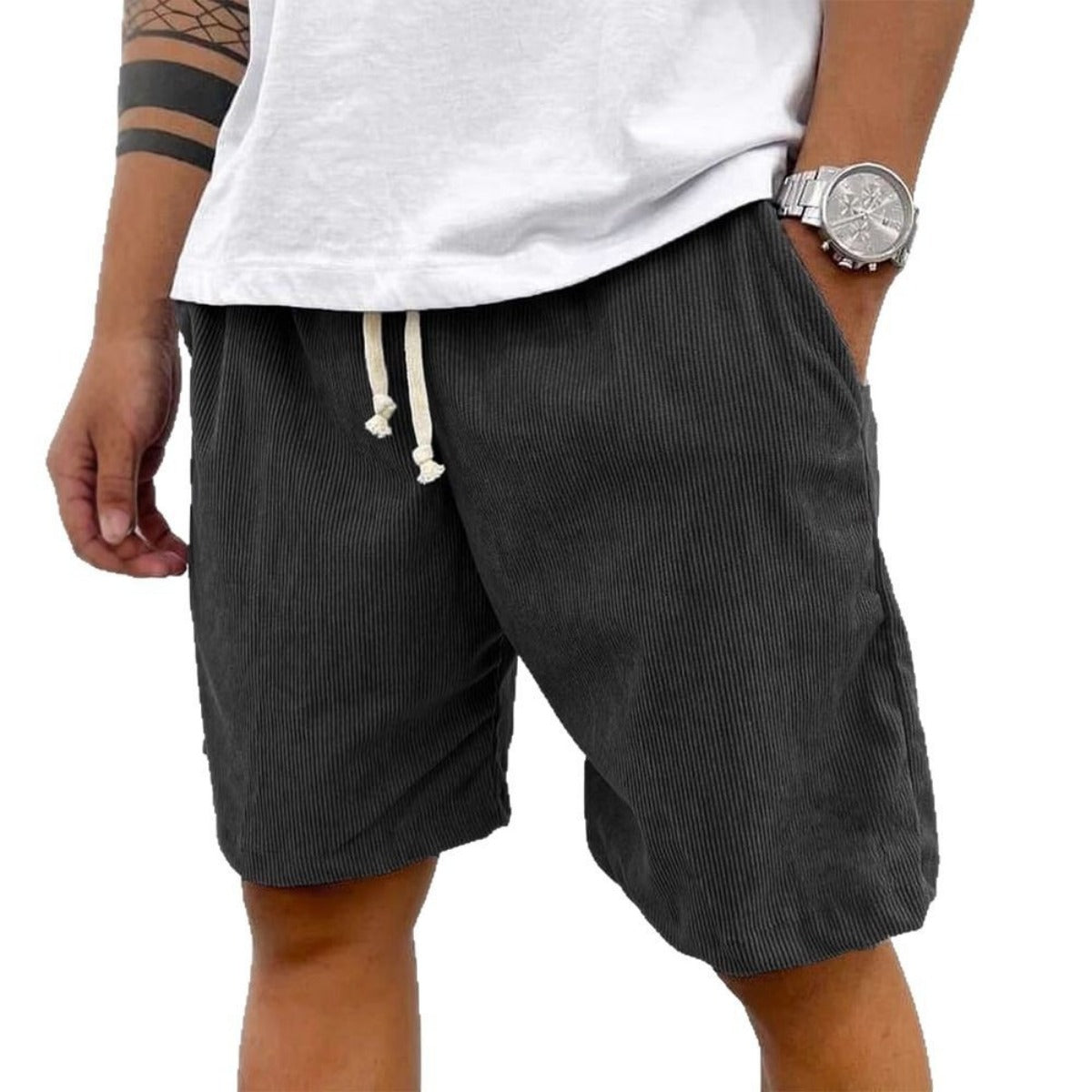 Men's Striped Drawstring Shorts
