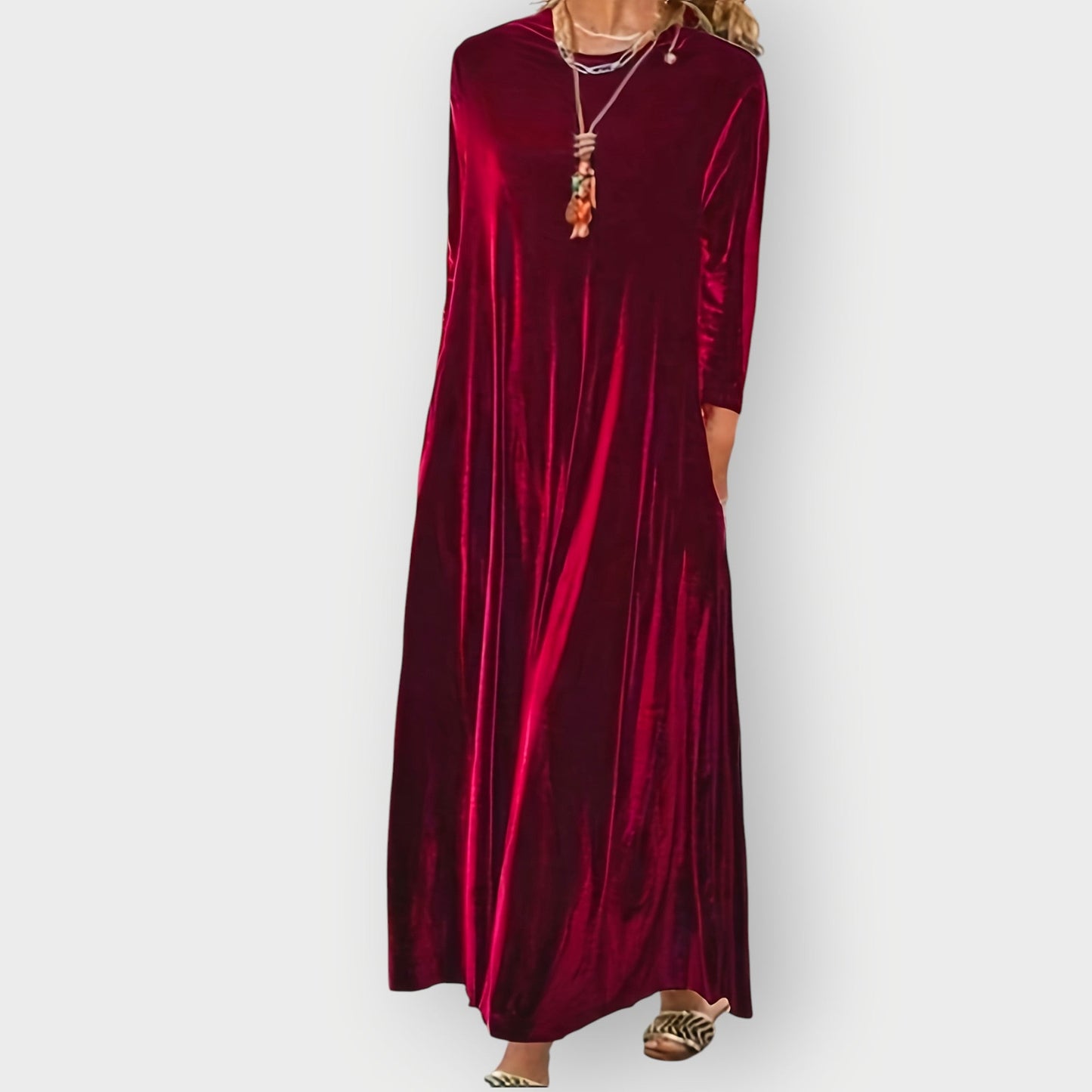 Women's Velvet Maxi Dress - Fashinoza
