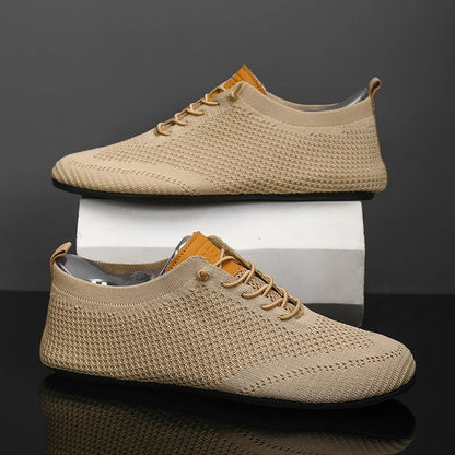 Men's Slip On Shoes Knit Low Lace Detail