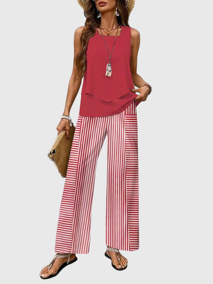 Hazel | Womens Two Piece Wide Leg Pants Set