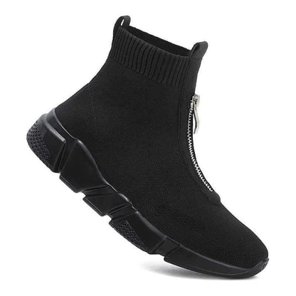 Women's Slip On Boots Zipper Detail