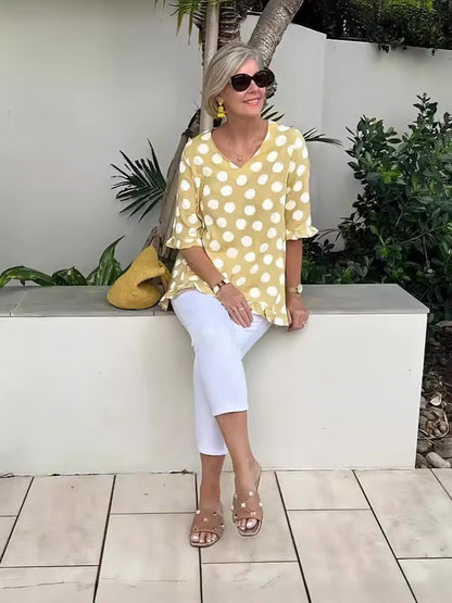 Isabel | Women Summer Polka Dot Top