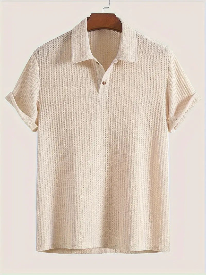 Men's Casual Polo Shirt Cotton Blue