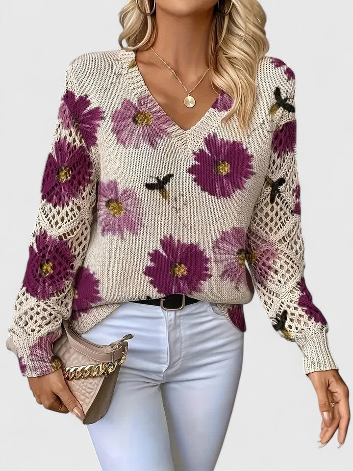 Women's Floral Pattern Sweater