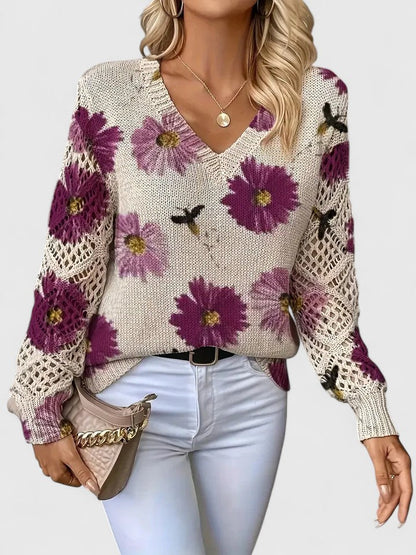 Women's Floral Pattern Sweater