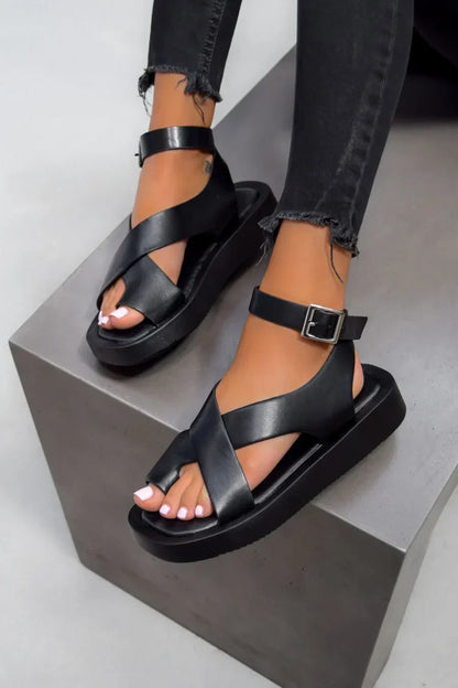 Women's Platform Buckle Sandals Flat