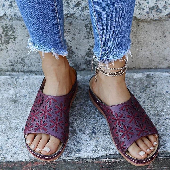 Women's Orthopedic Flat Sandals Cushioned Comfortable Walking