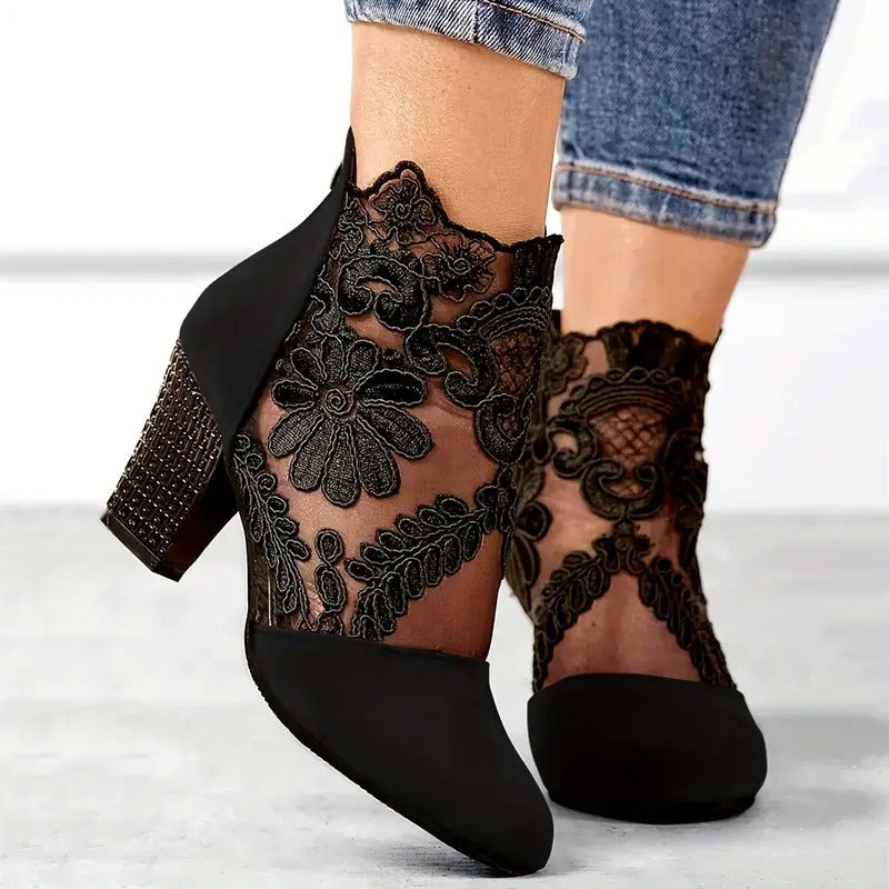 Bella | Women Winter Block Heel Ankle Boots