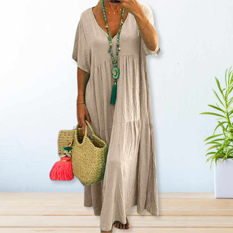 Women's Elegant Draped Dress - Fashinoza