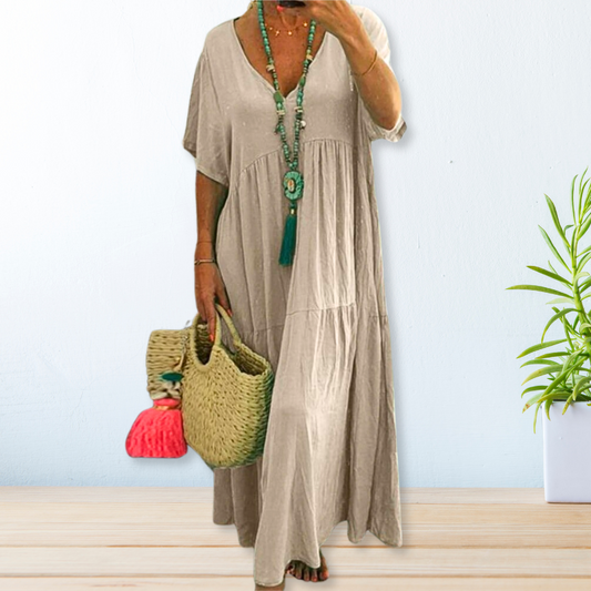 Women's Elegant Draped Dress - Fashinoza