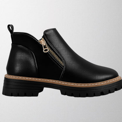 Women's Platform Ankle Boots Zip Design - Fashinoza