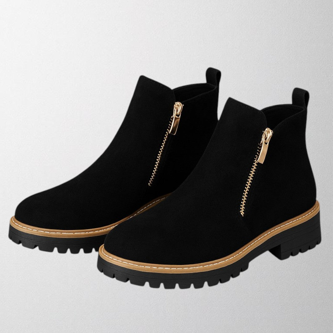 Women's Round Toe Zip Shoes