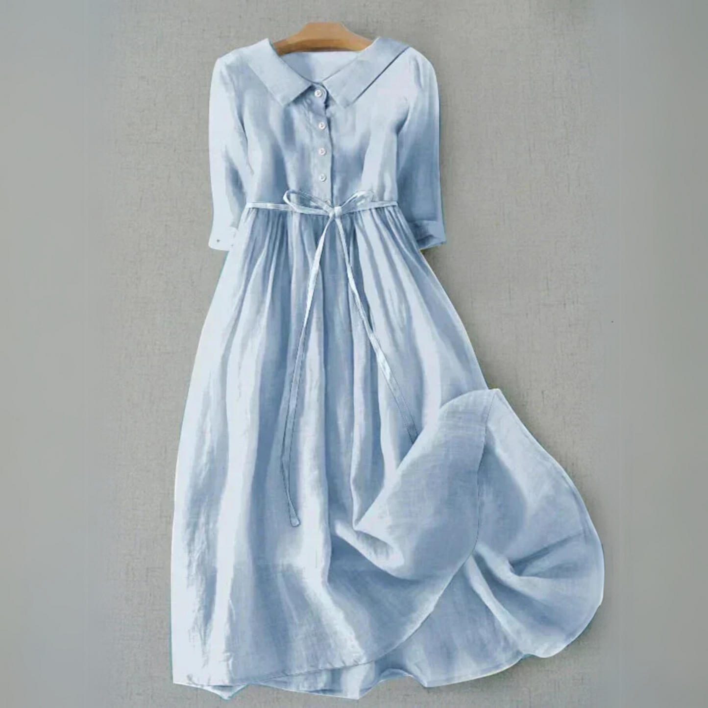 Women's Midi Dress Tie Waist - Fashinoza