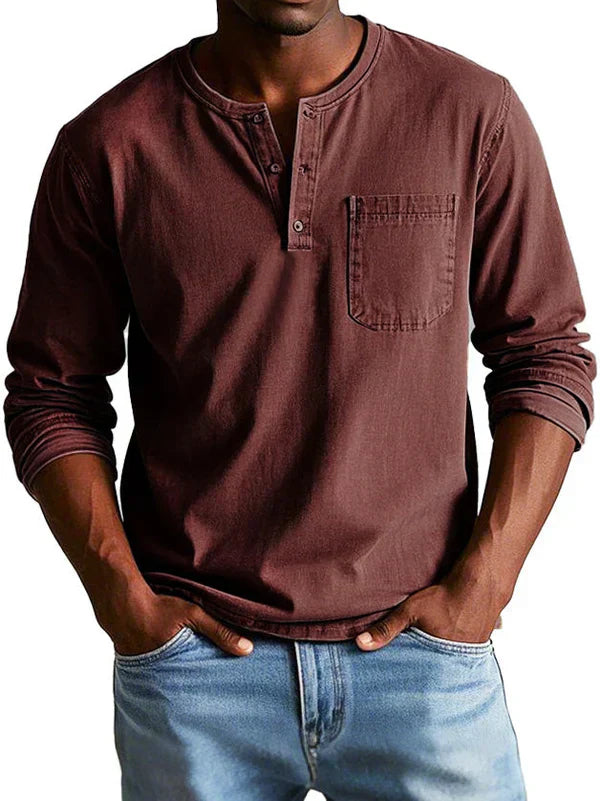 Leon | Men Spring Long Sleeve Henley Top