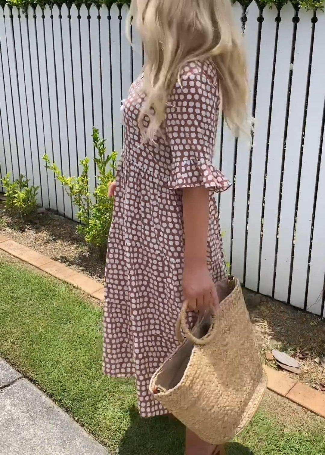 Rebecca | Casual Chic Ruffle Sleeve Midi Dress
